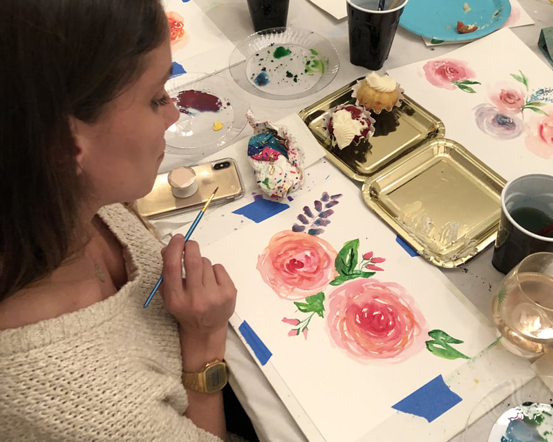 Paint parties, Watercolor workshops, team building and watercolor classes