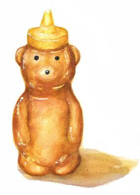 Honey bear watercolor art