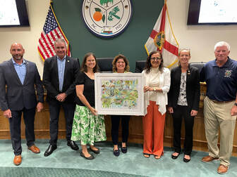 Caryn Dahm created the City of Oviedo Illustrated Map