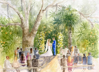 Textured Watercolor Mosaic - Live Wedding Painting Orlando, FL and